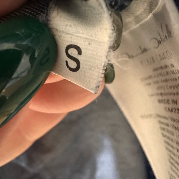 Elisa Cavaletti Italian Blue Acid Wash Pleather Trim Viscose Button Shirt - Picture 11 of 13